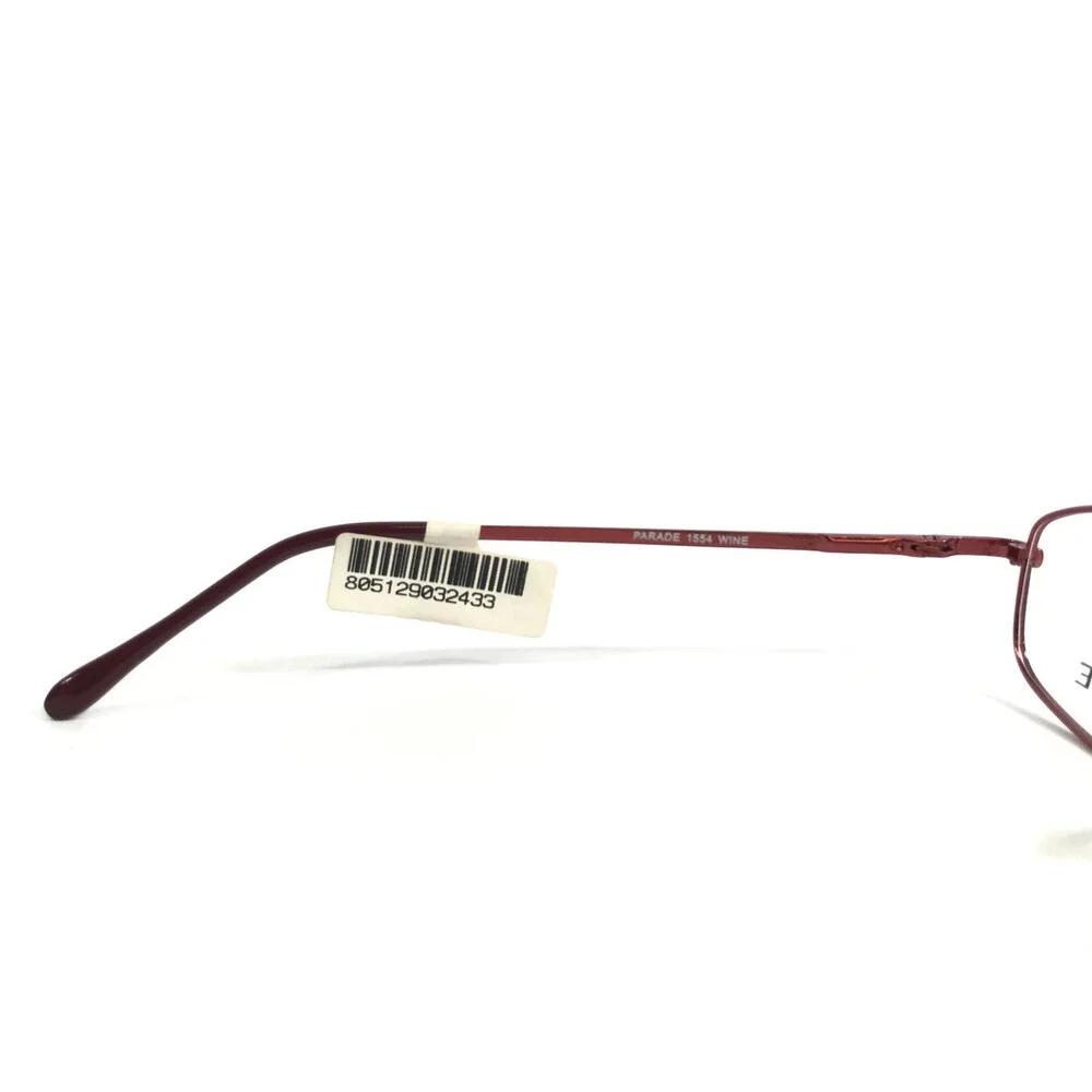 Parade Eyeglasses Frames 1554 WINE Red Rectangle Wire Rim 55-16-135